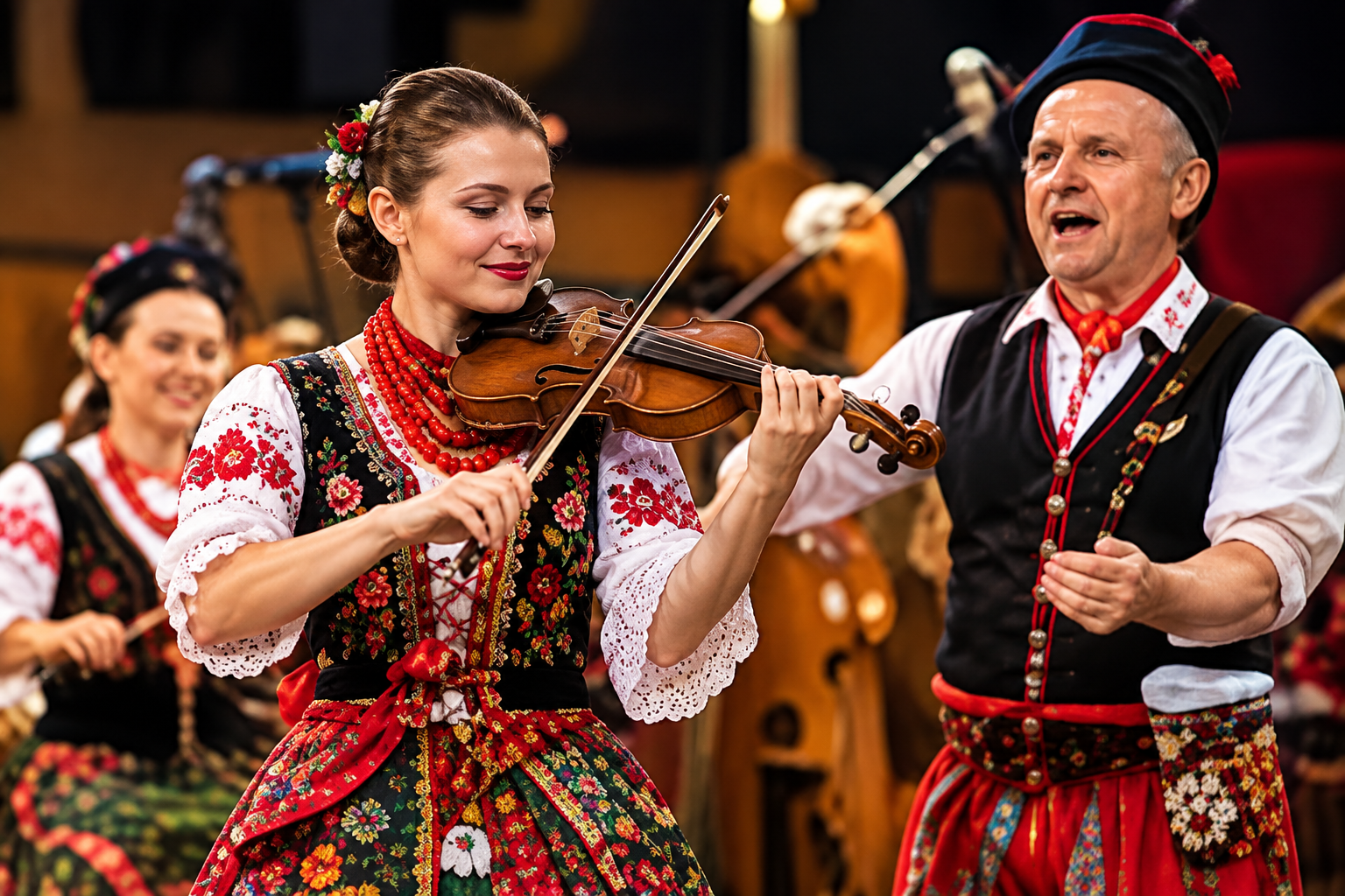 Traditional folk musicians performing